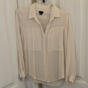 Theory Cream Blouse